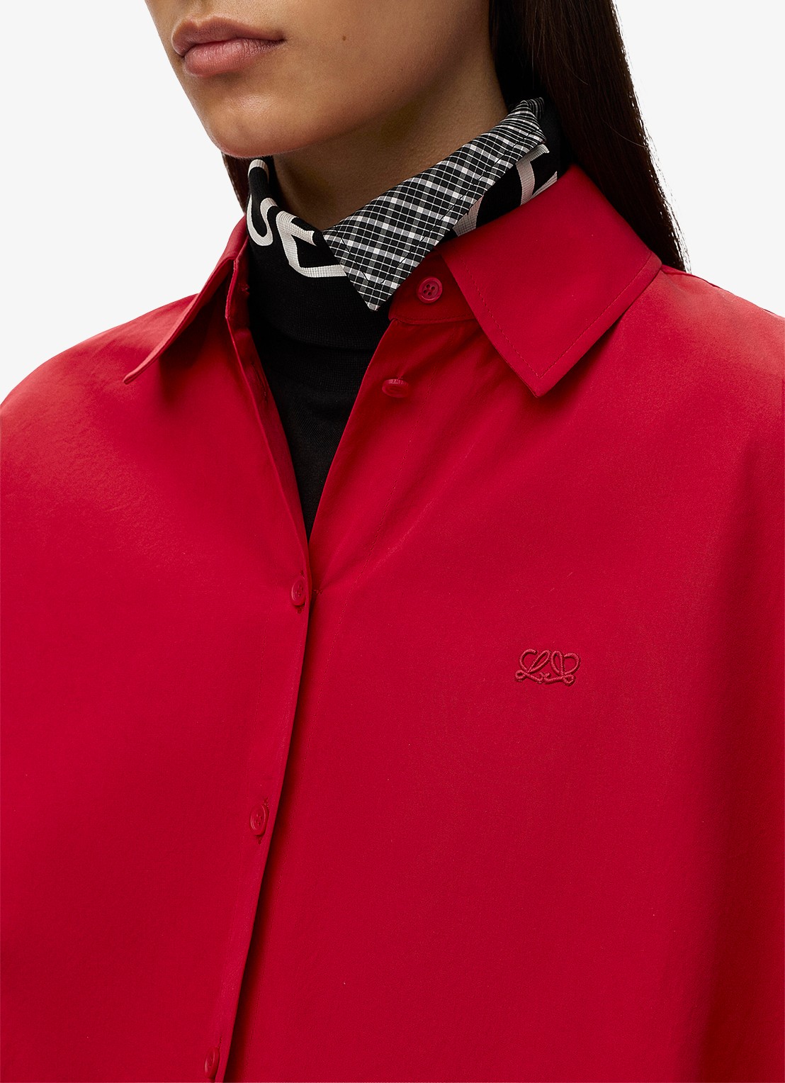 LOEWE Blouse met logoborduring - detail 2 rood