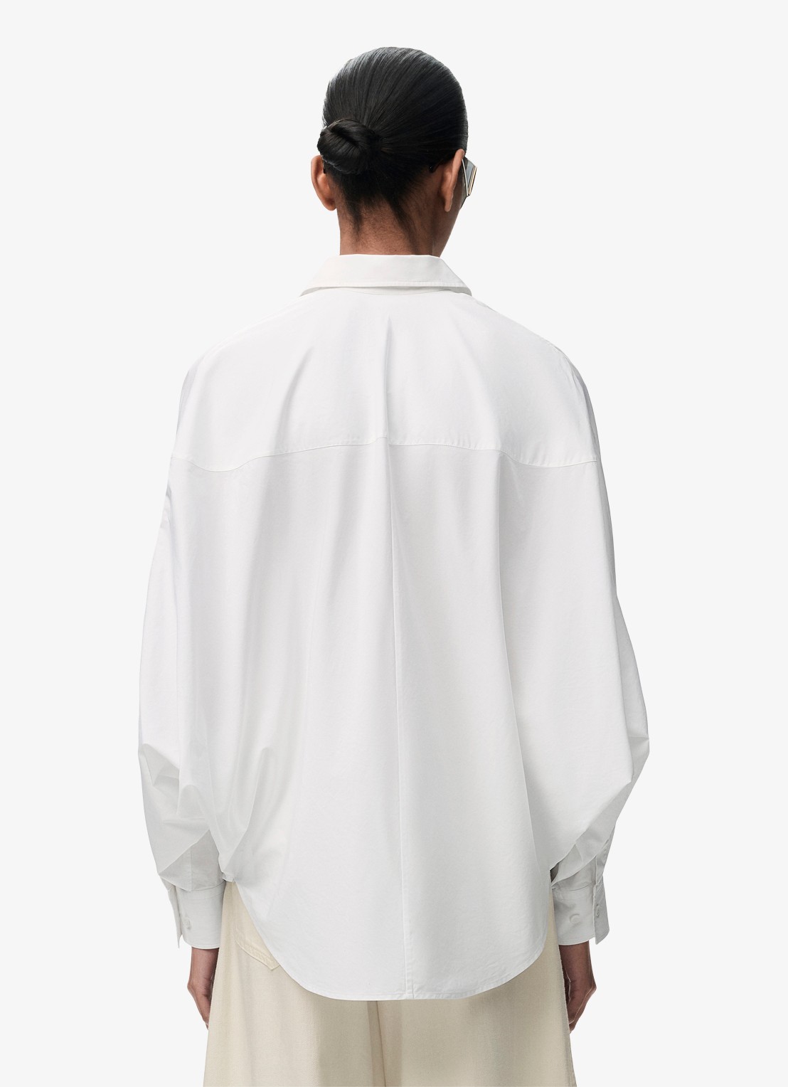LOEWE Blouse met logoborduring - achterkant wit