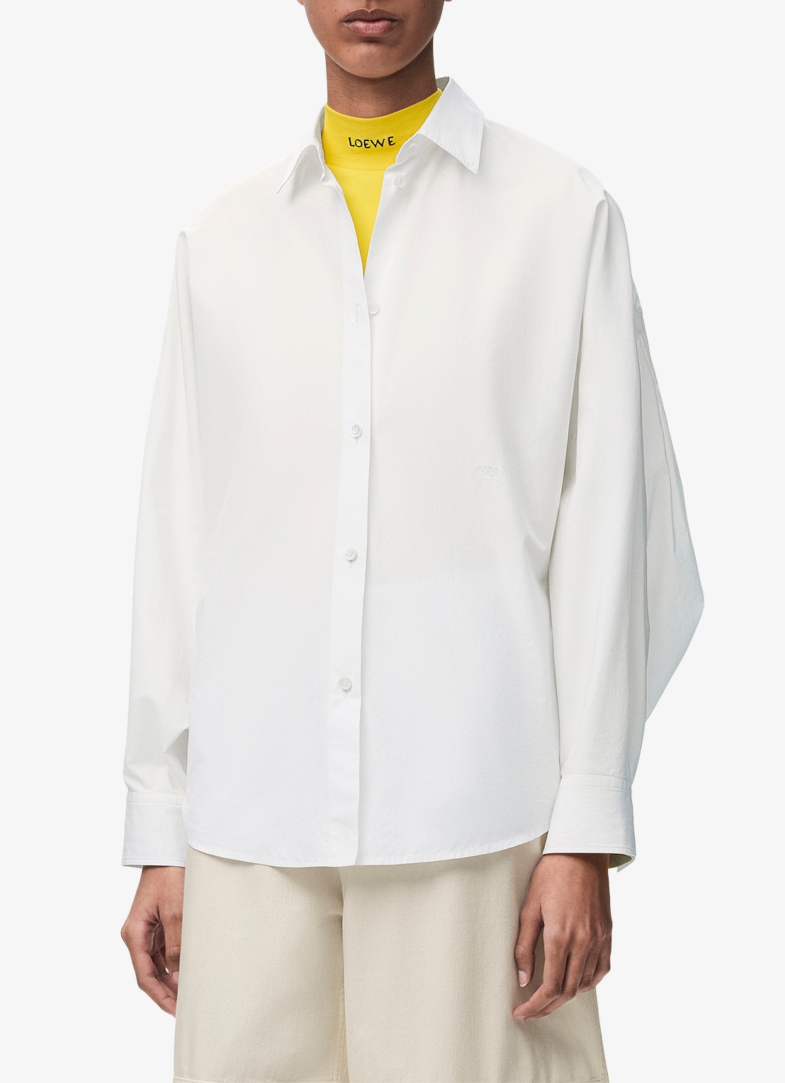 LOEWE Blouse met logoborduring - detail 2 wit