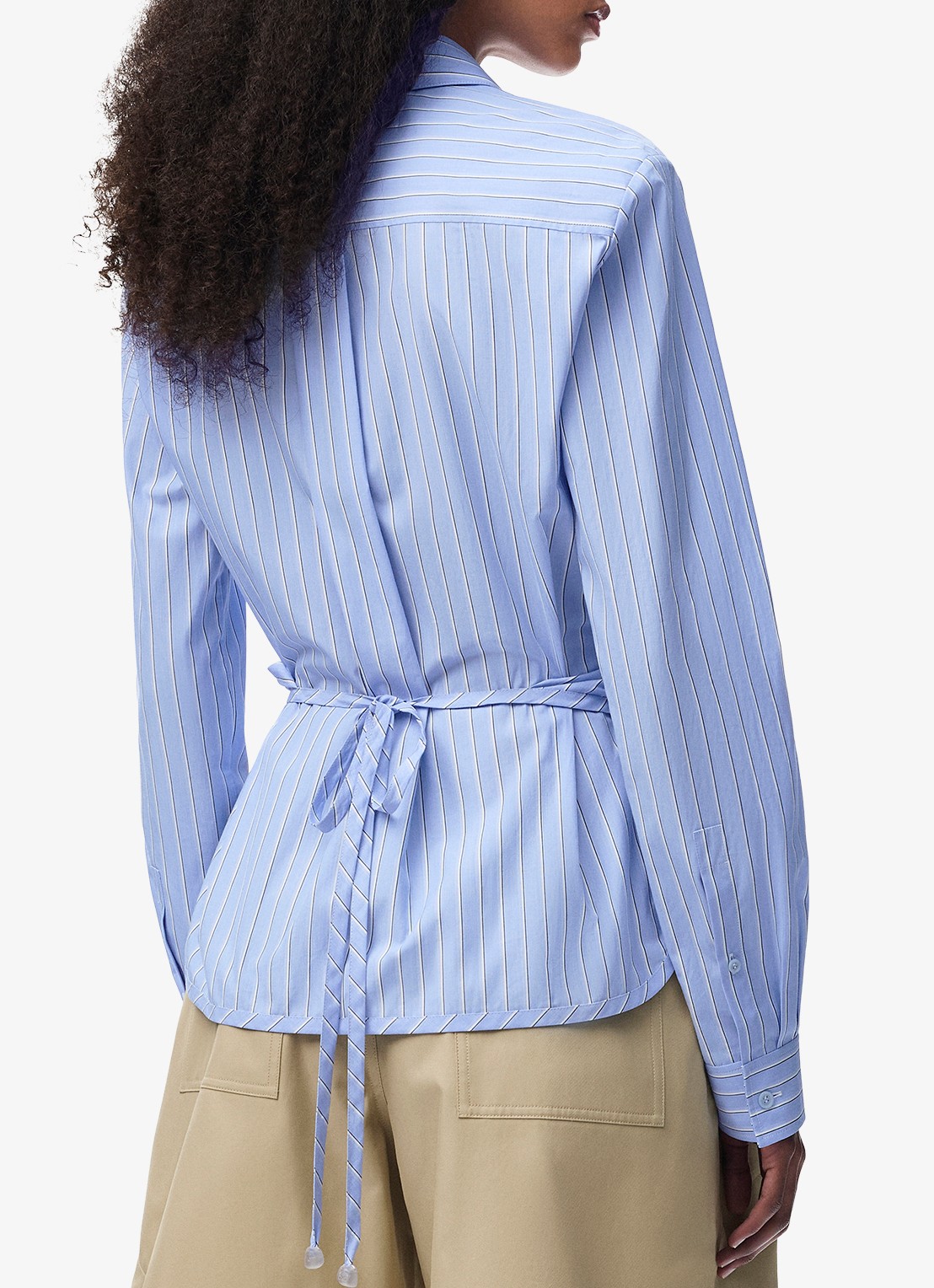 LOEWE Blouse met streepprint en overslag - achterkant 5 blauw