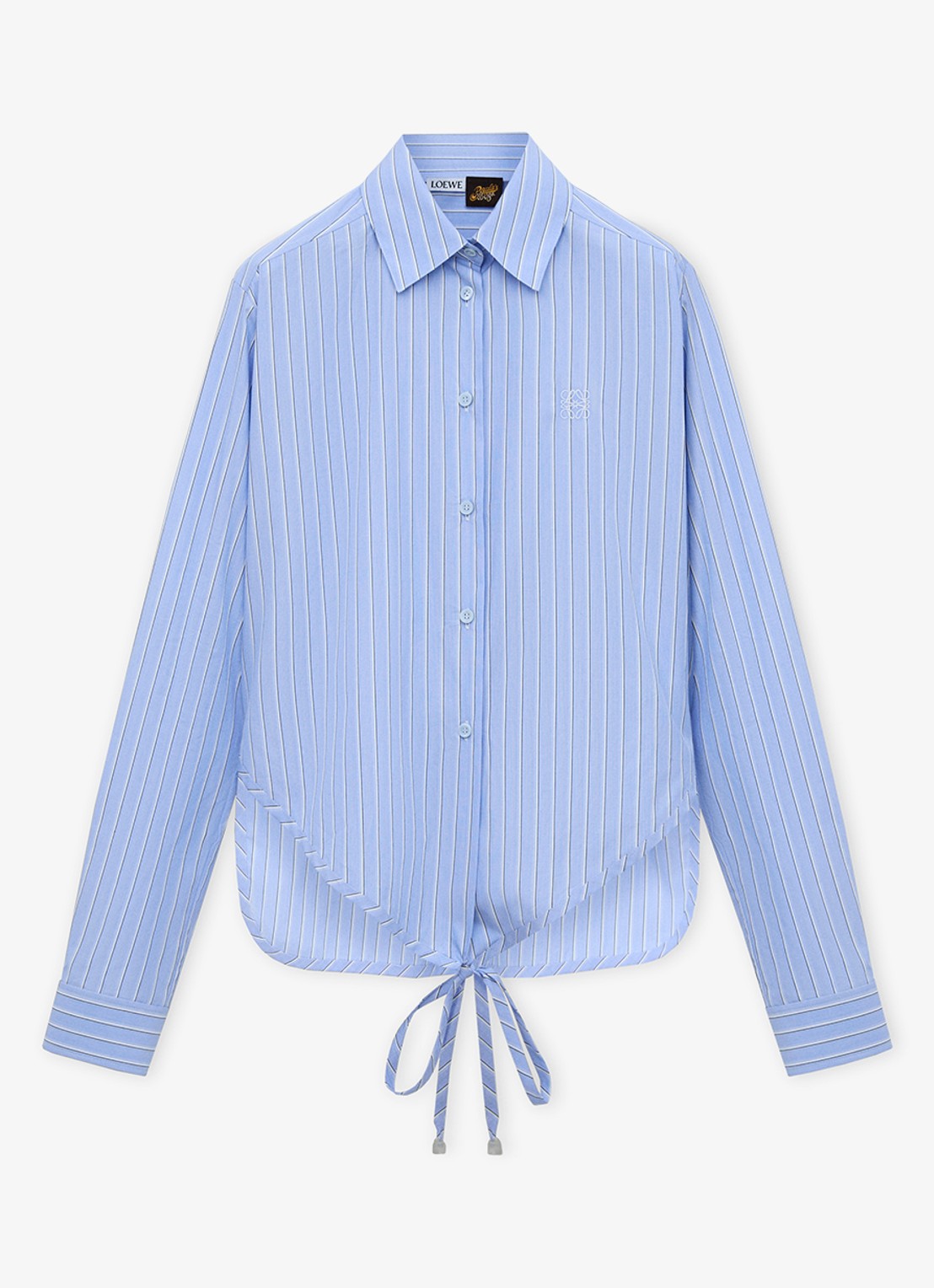 LOEWE Blouse met streepprint en overslag - voorkant 3 blauw