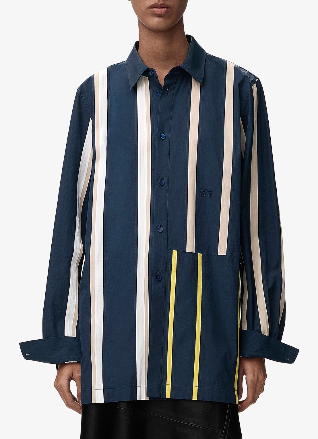 LOEWE Blouse met streepprint - detail 3 indigo