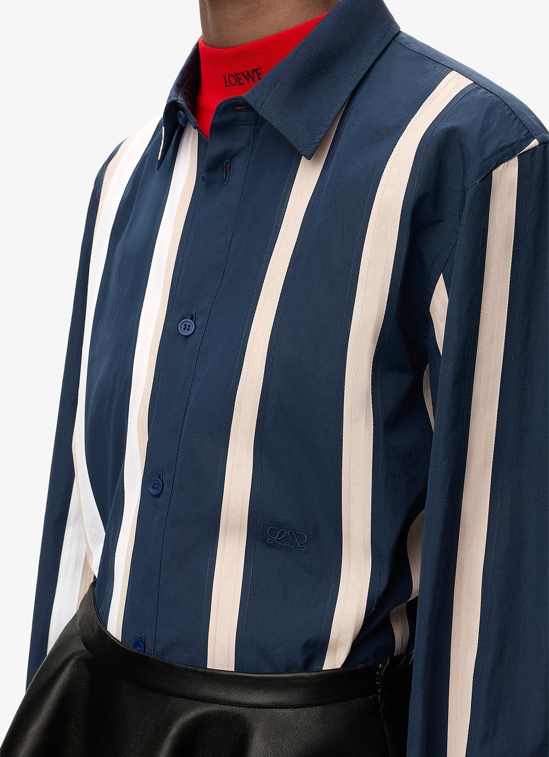 LOEWE Blouse met streepprint - detail 4 indigo