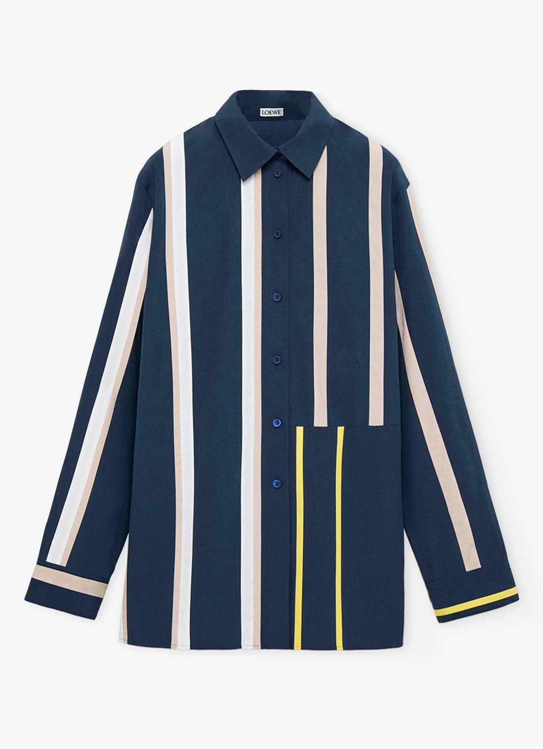 LOEWE Blouse met streepprint - voorkant indigo