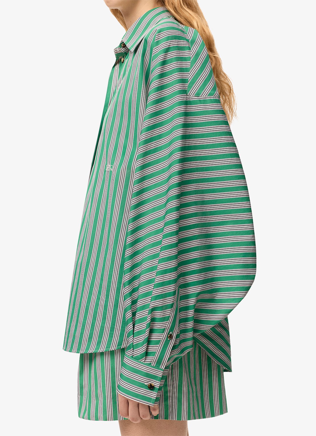 LOEWE Blouse met streepprint - detail 5 groen