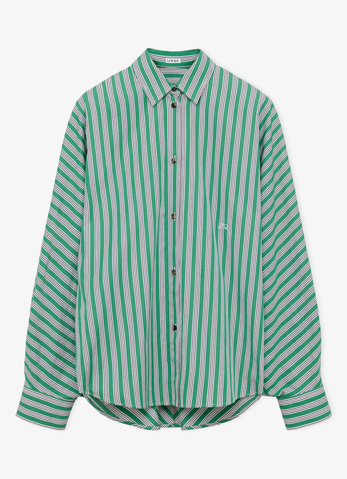 LOEWE Blouse met streepprint - voorkant 2 groen