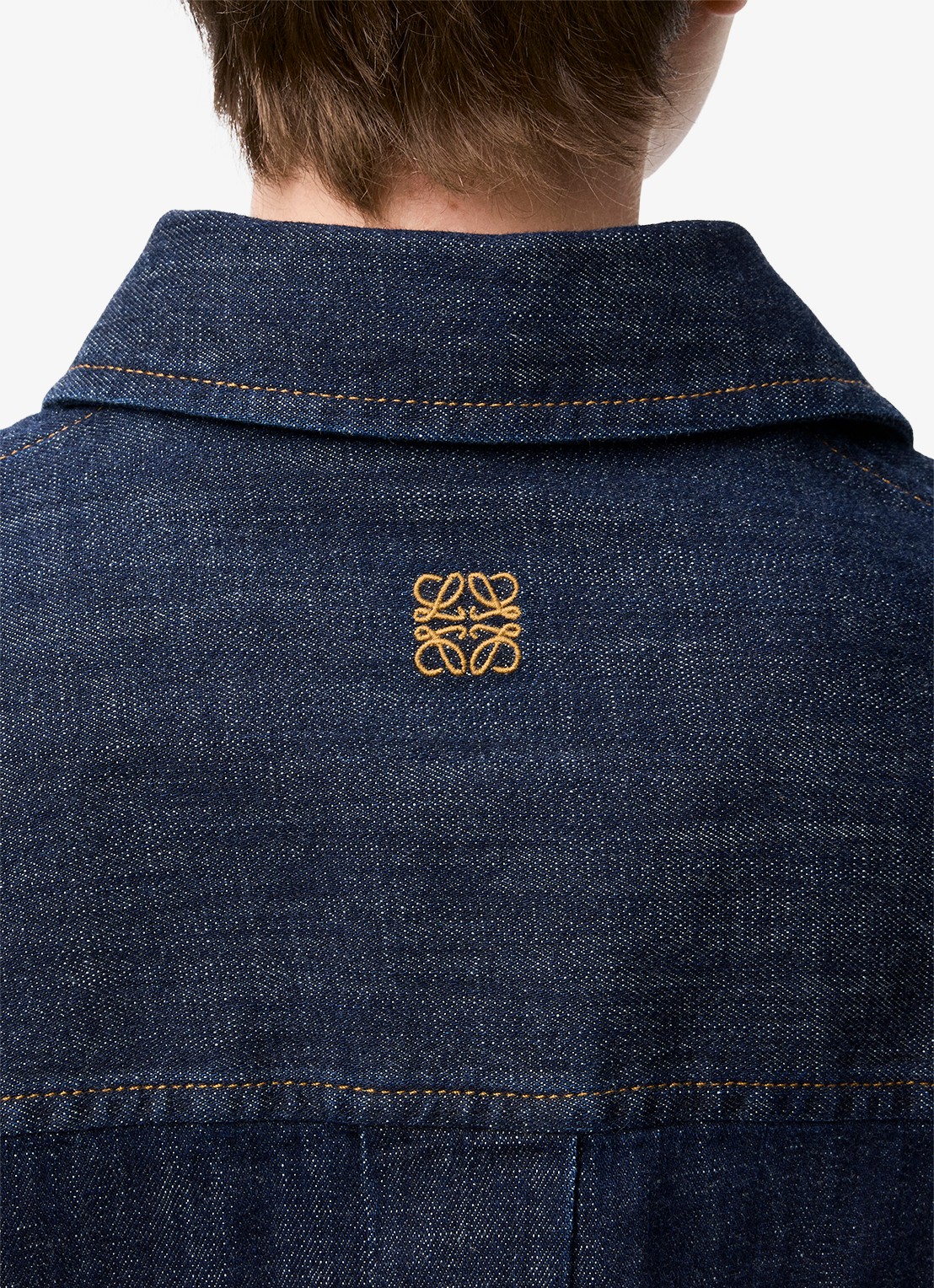 LOEWE Blouse van denim met ceintuur - detail 4 indigo