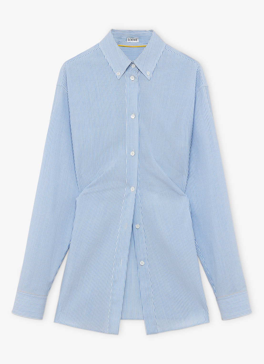 LOEWE Blouse van wol met streepprint - voorkant 4 blauw