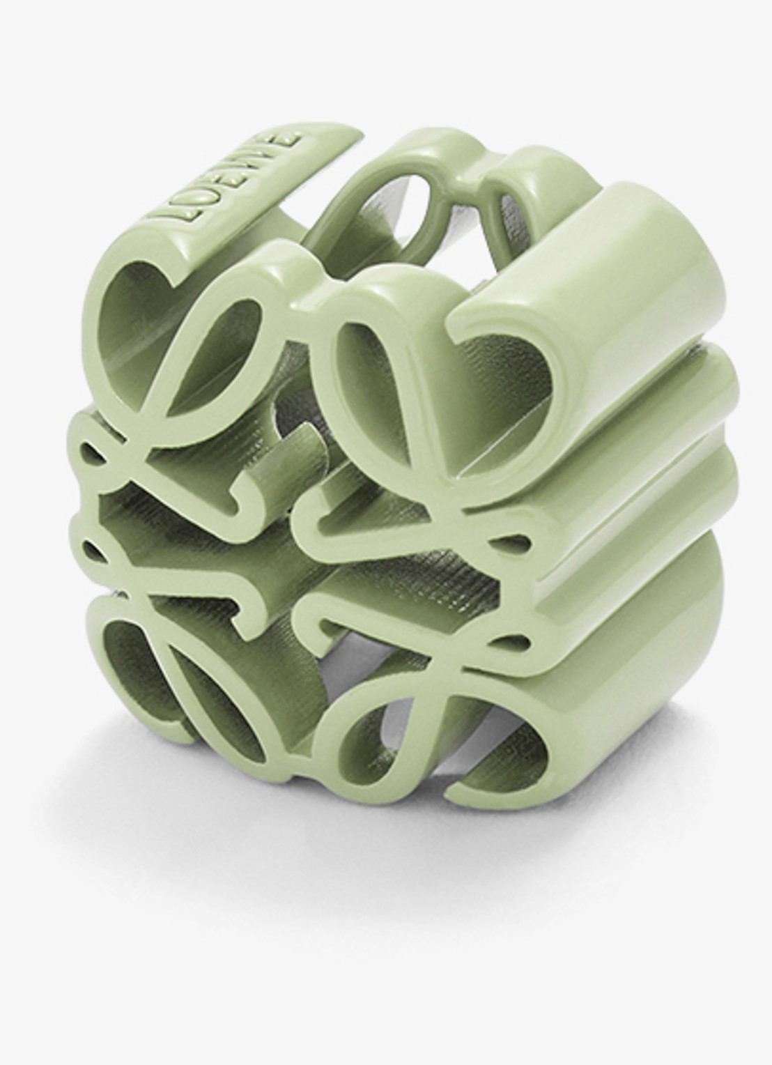 LOEWE Bombe Anagram Dice tasbedel met logo - voorkant lichtgroen