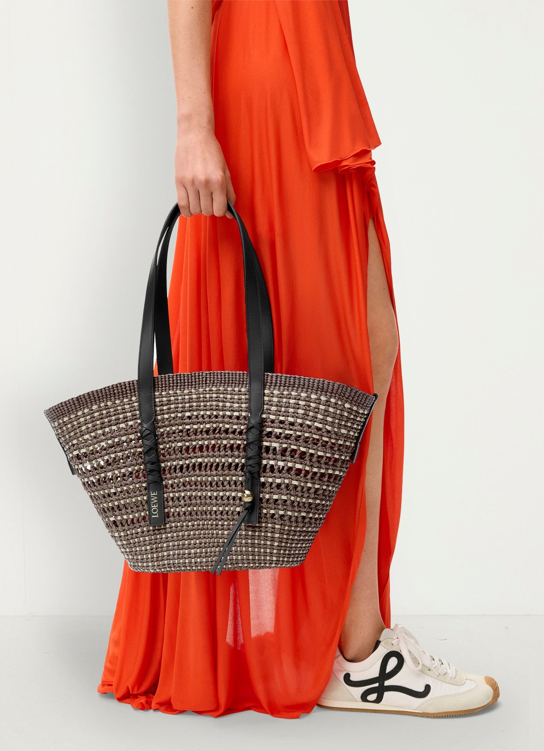 LOEWE Braid Medium shopper van raffia - detail 7 khaki
