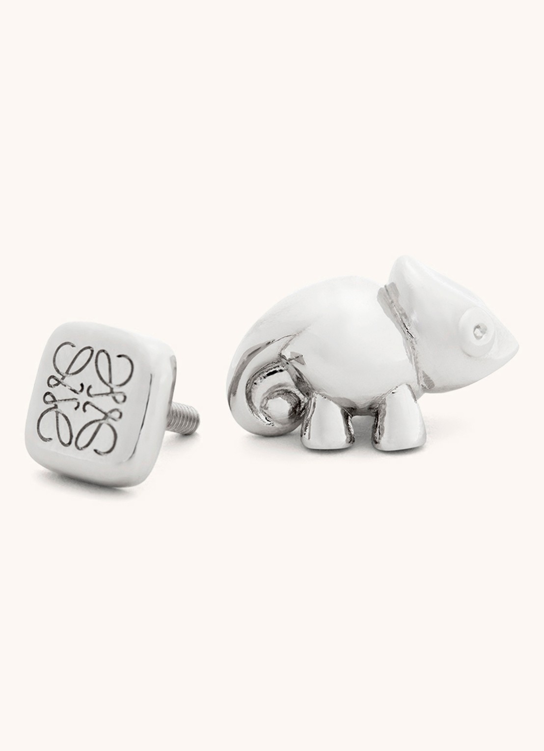 LOEWE Chameleon tasbedel met logo - achterkant 3 zilver