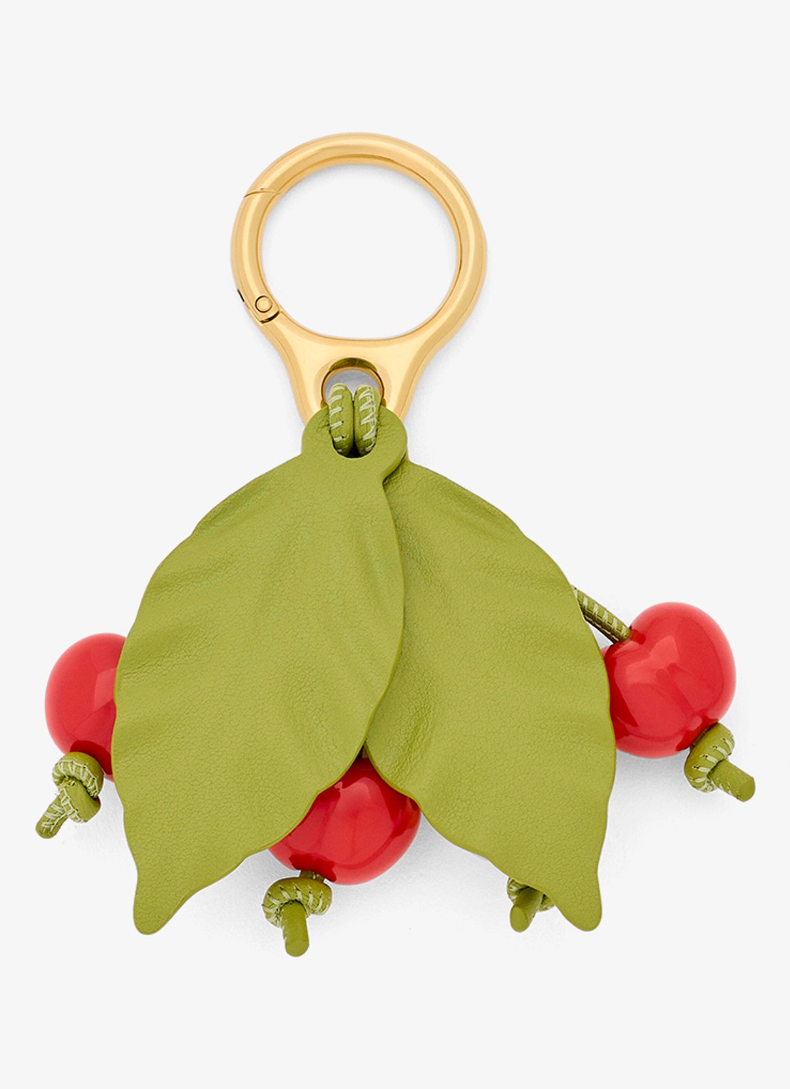 LOEWE Cherry tasbedel van kalfsleer - voorkant 3 rood