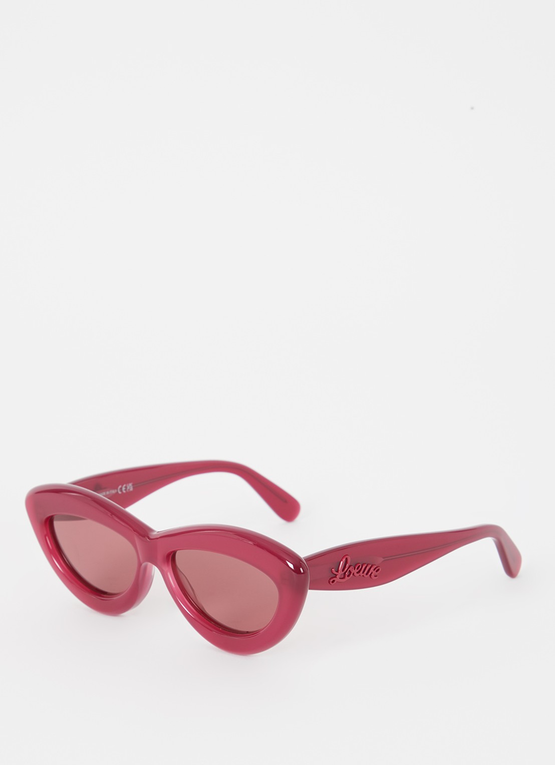 LOEWE Curvy zonnebril LW40096I - voorkant 4 kersenrood