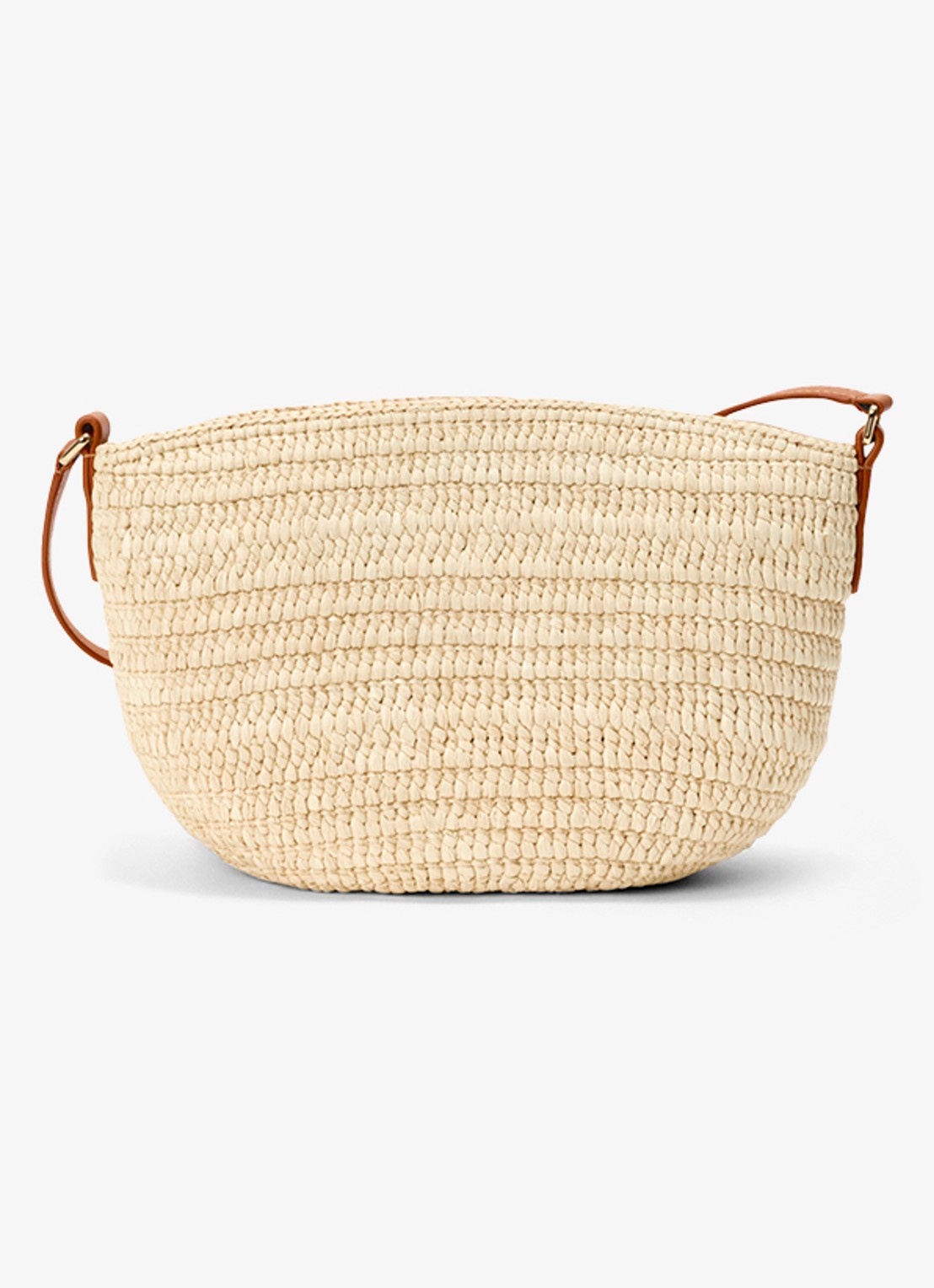 LOEWE Eclipse crossbodytas van raffia met logo - achterkant 6 beige