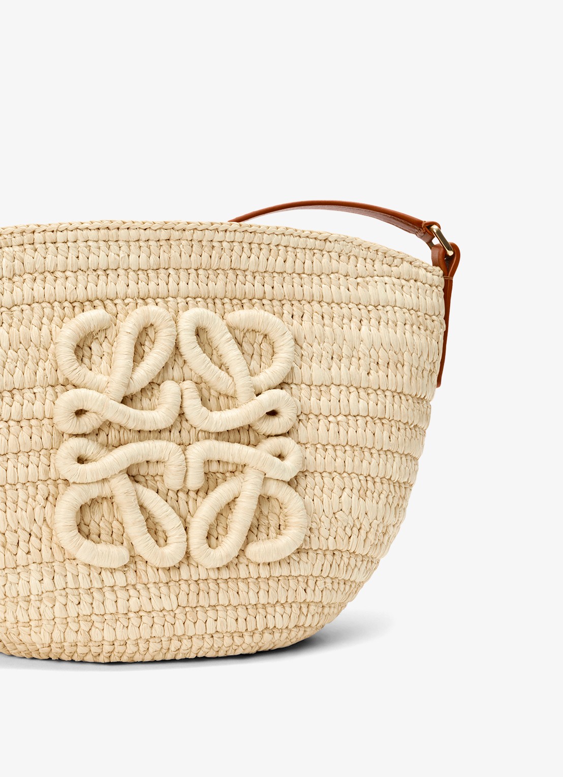 LOEWE Eclipse crossbodytas van raffia met logo - detail 3 beige
