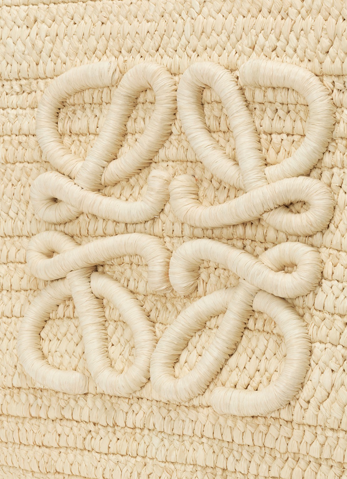 LOEWE Eclipse Medium shopper van raffia met logo - detail 4 beige