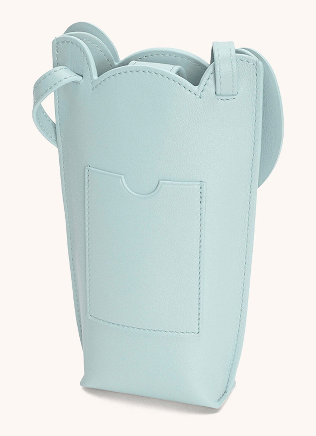 LOEWE Elephant Pocket clutch van kalfsleer - voorkant 4 lichtblauw