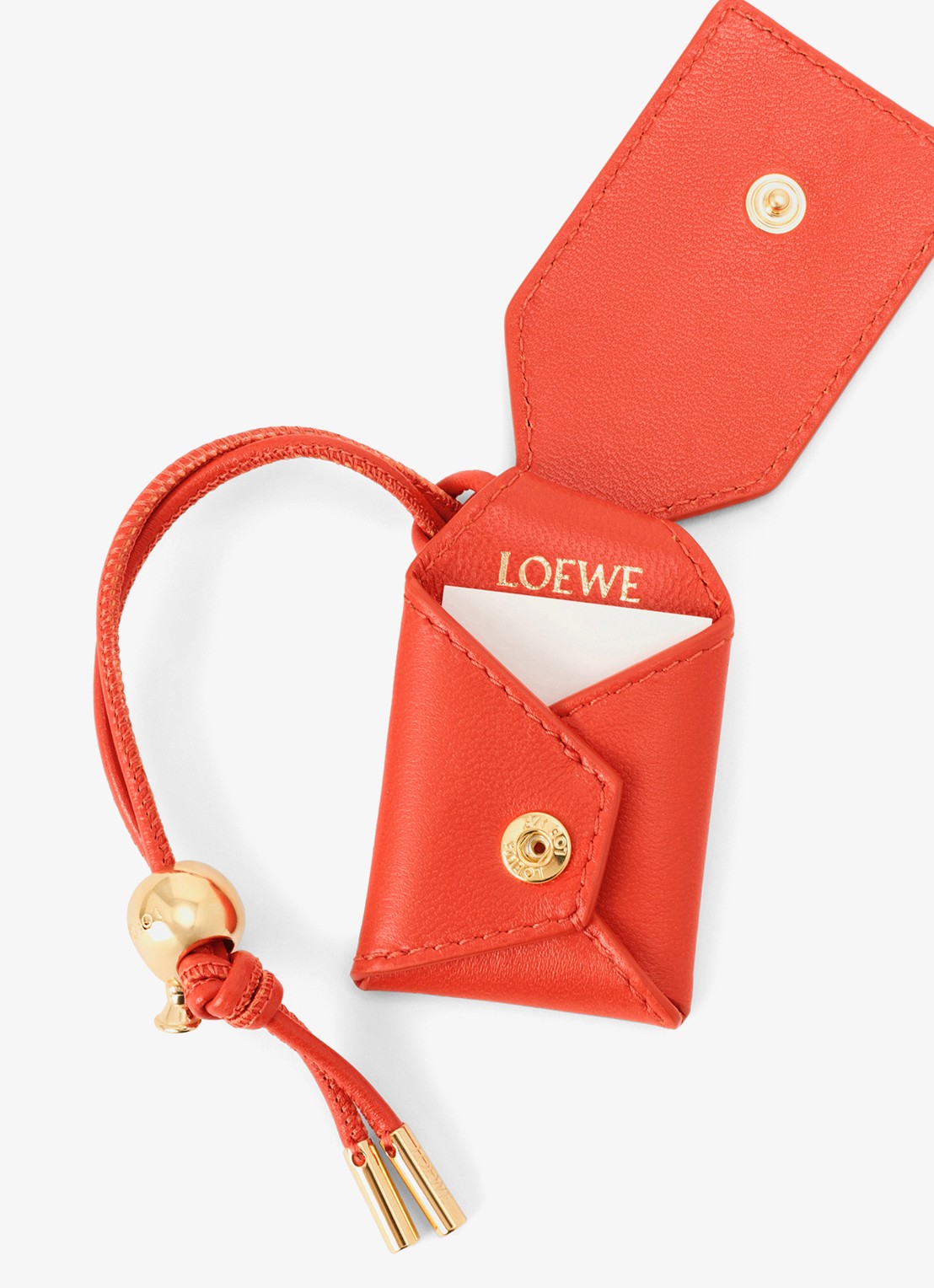 LOEWE Featherlight Puzzle Medium schoudertas van lamsleer - detail 4 oranjerood