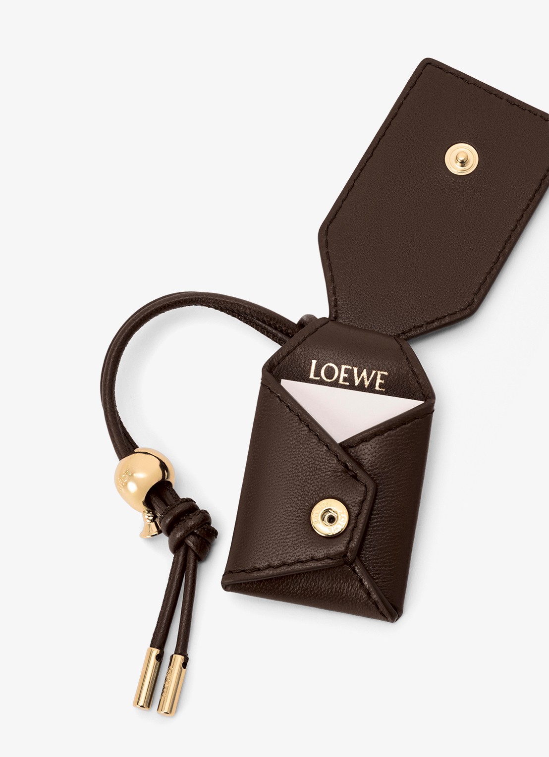 LOEWE Featherlight Puzzle Medium schoudertas van lamsleer - detail 8 donkerbruin