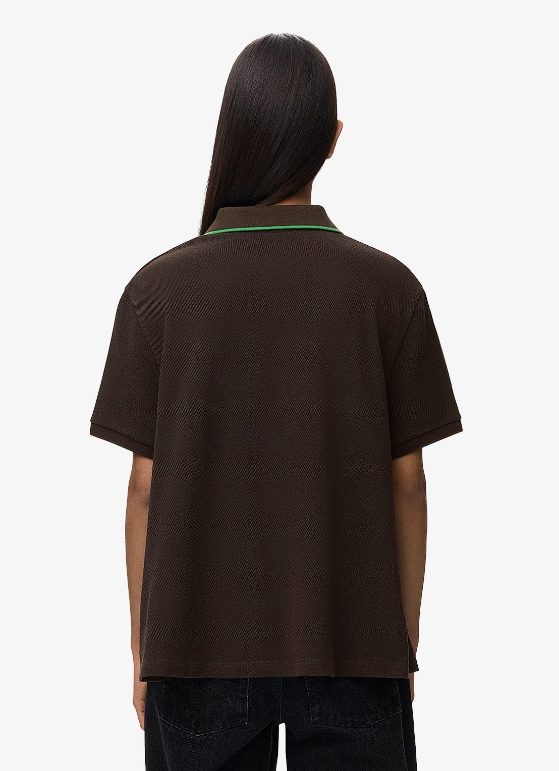 LOEWE Fijngebreid T-shirt met polokraag - achterkant 5 bruin
