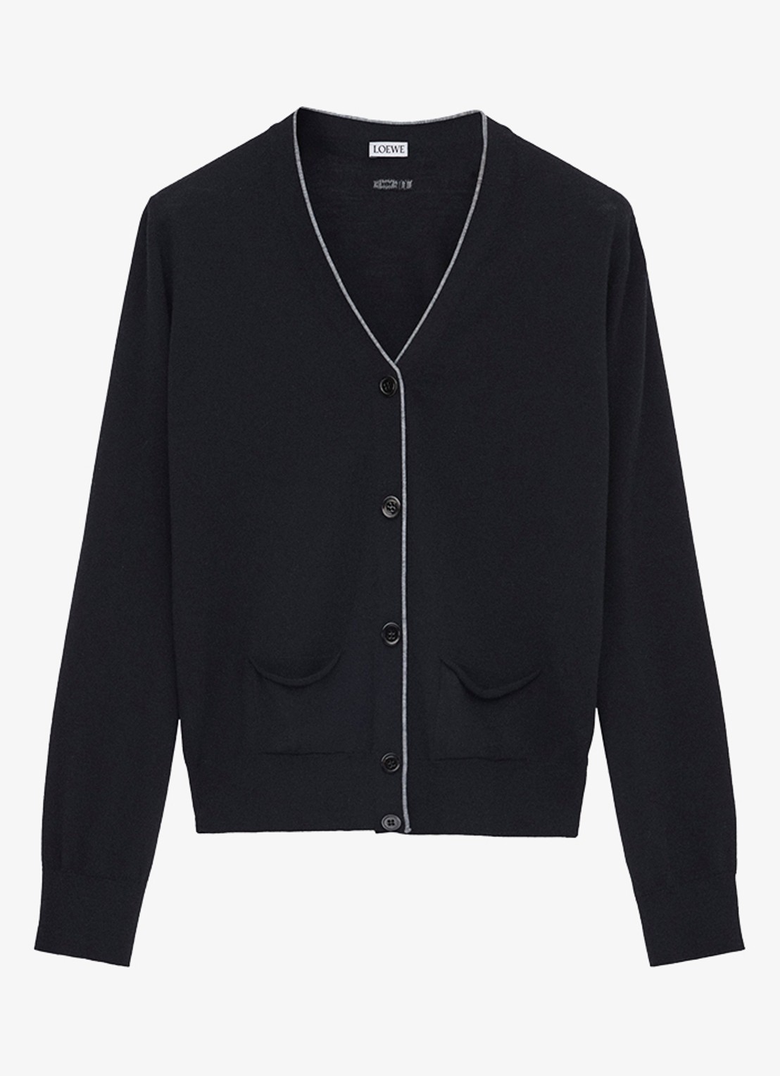 LOEWE Fijngebreid vest van wol - voorkant 2 donkerblauw
