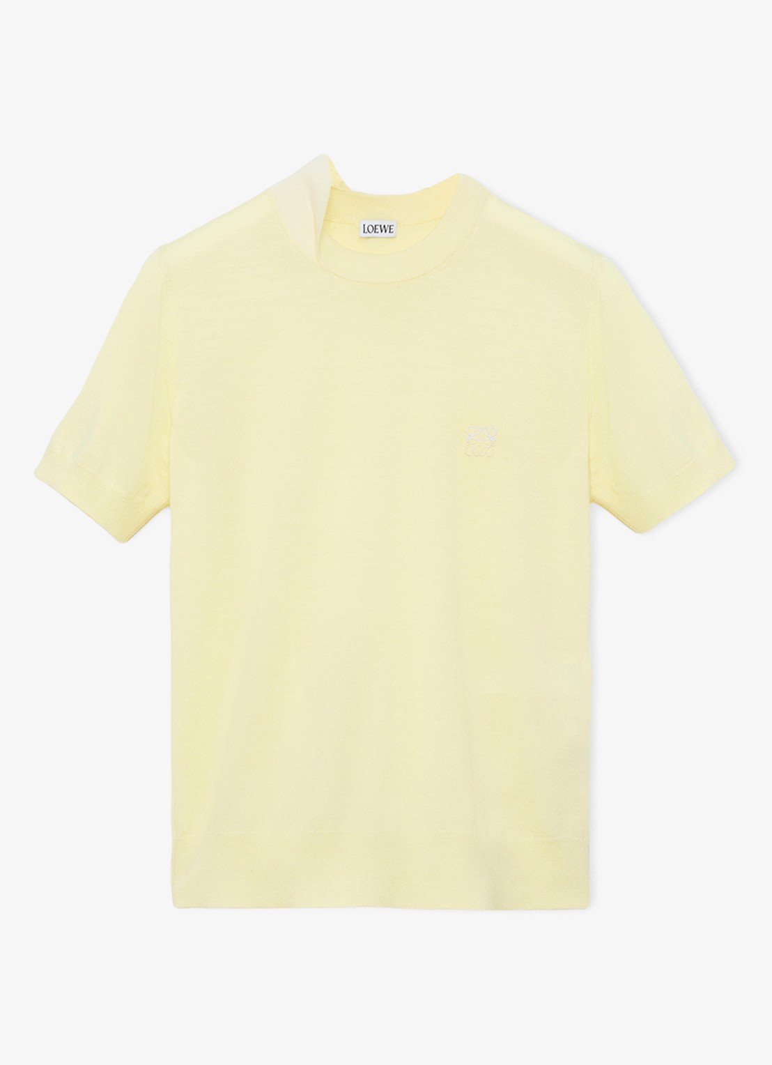 LOEWE Fijngebreide top in wolblend met logoborduring - voorkant 2 geel