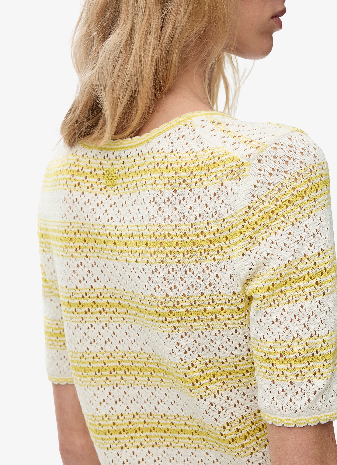 LOEWE Fijngebreide top met streepprint - detail 5 geel