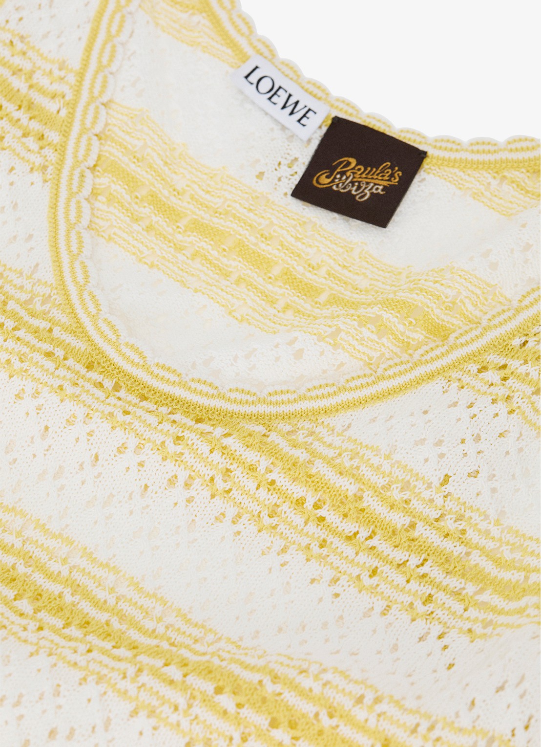 LOEWE Fijngebreide top met streepprint - detail 6 geel