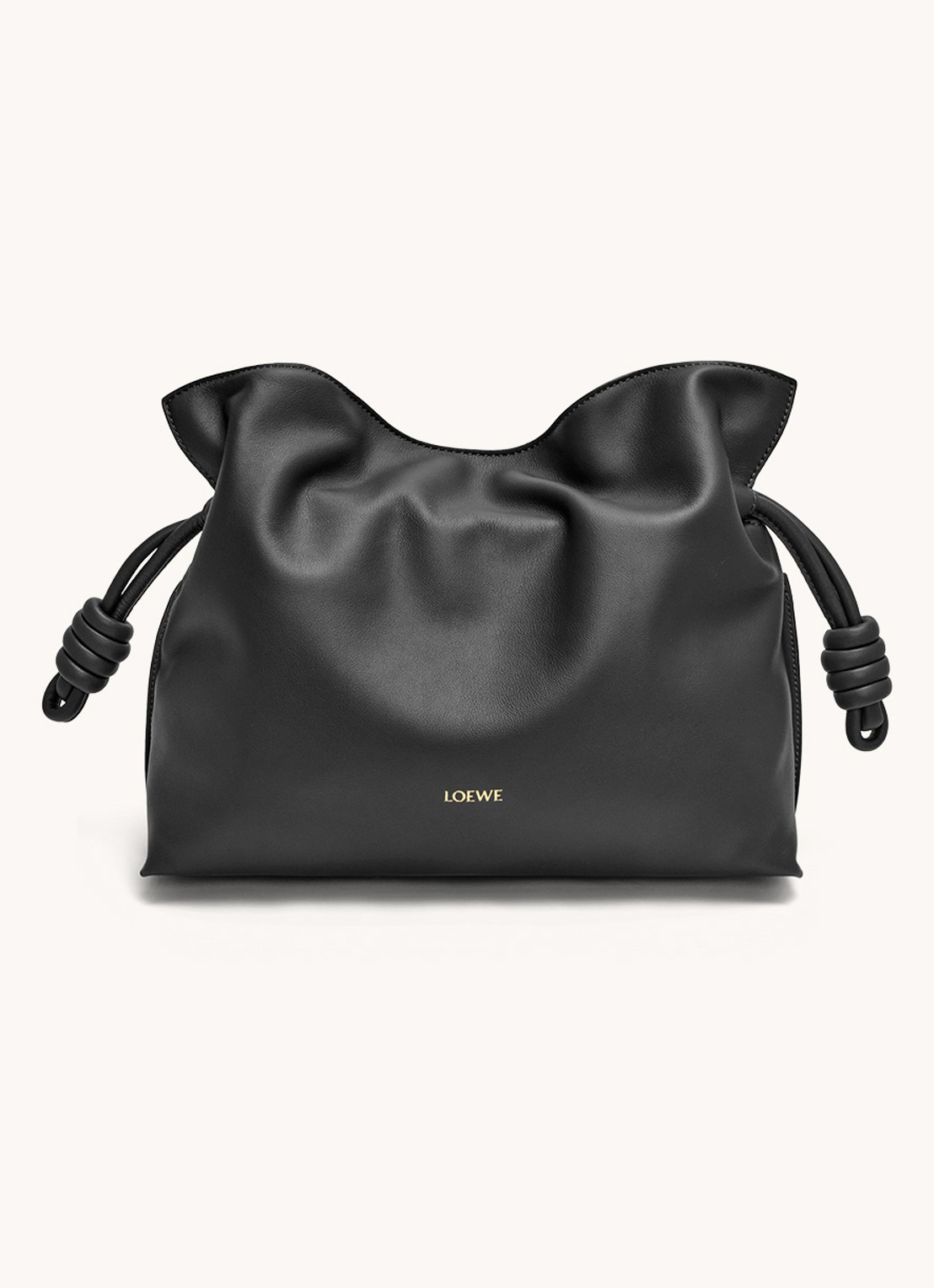 LOEWE Flamenco clutch van kalfsleer - voorkant 6 zwart