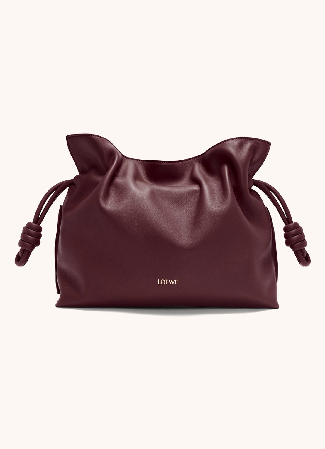 LOEWE Flamenco clutch van kalfsleer - voorkant 7 bordeauxrood