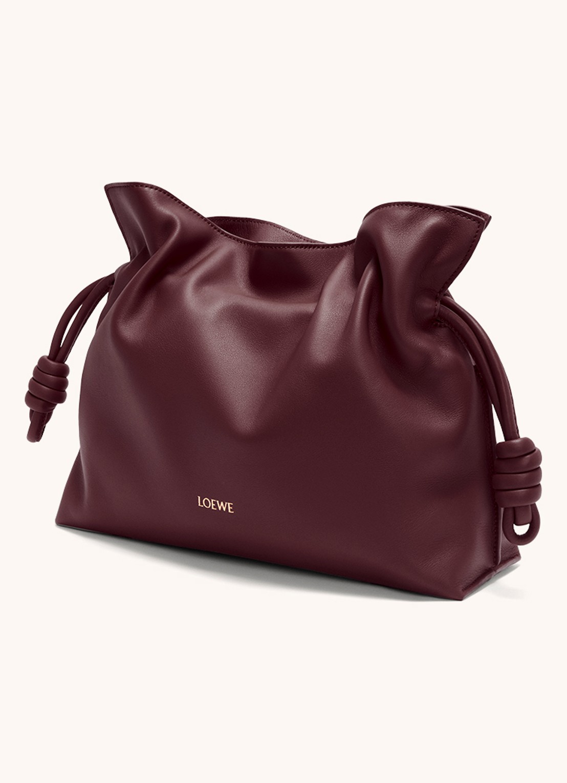 LOEWE Flamenco clutch van kalfsleer - voorkant 8 bordeauxrood