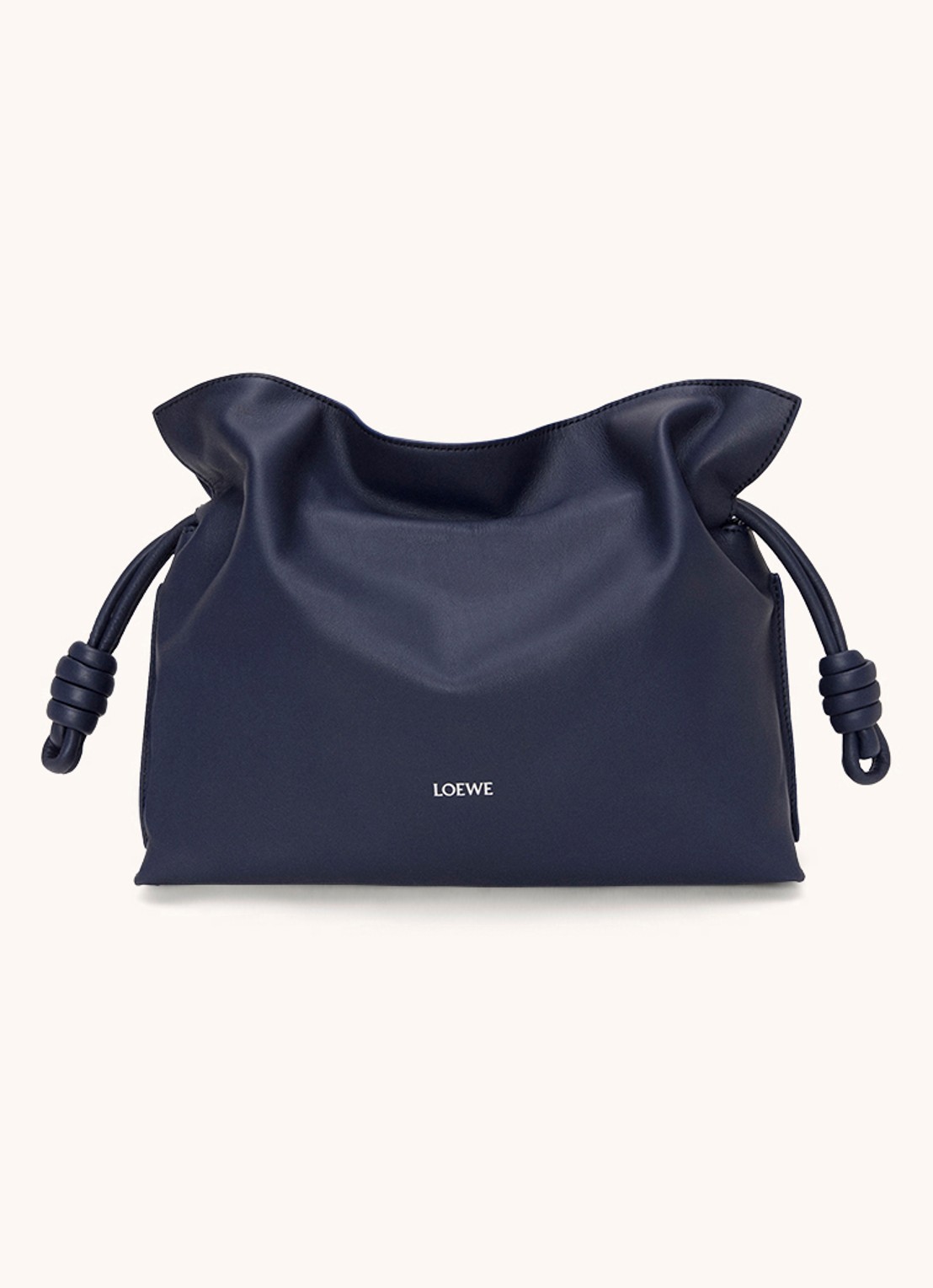 LOEWE Flamenco clutch van kalfsleer - voorkant 6 donkerblauw