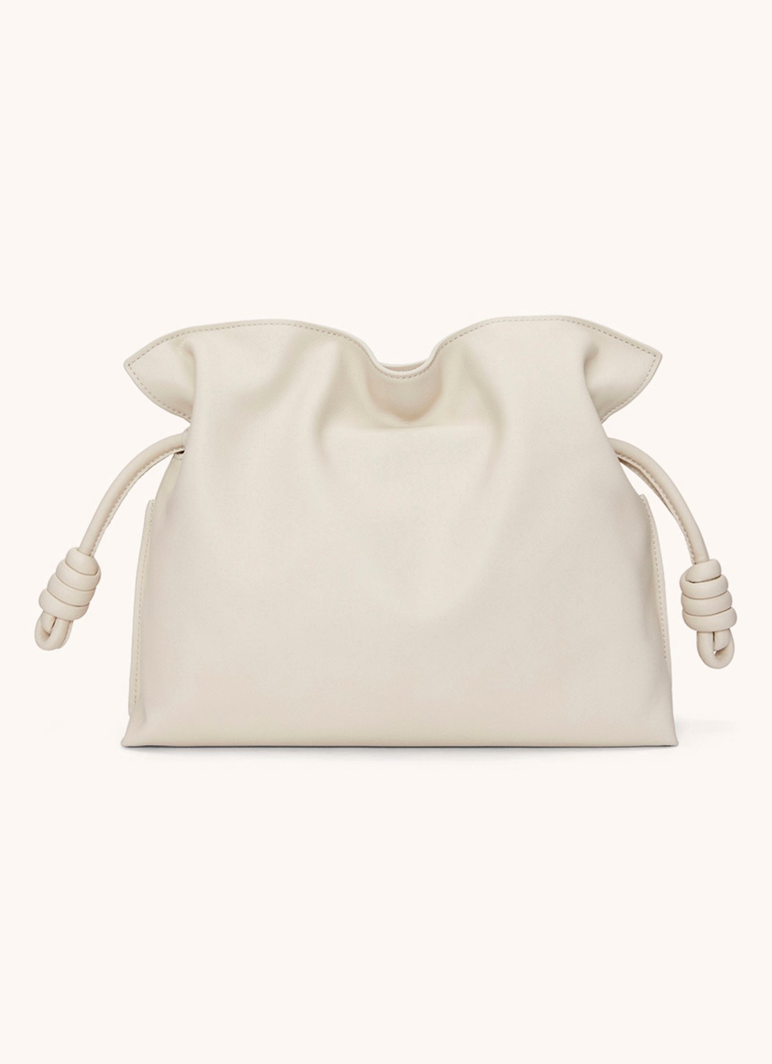 LOEWE Flamenco clutch van kalfsleer - achterkant beige