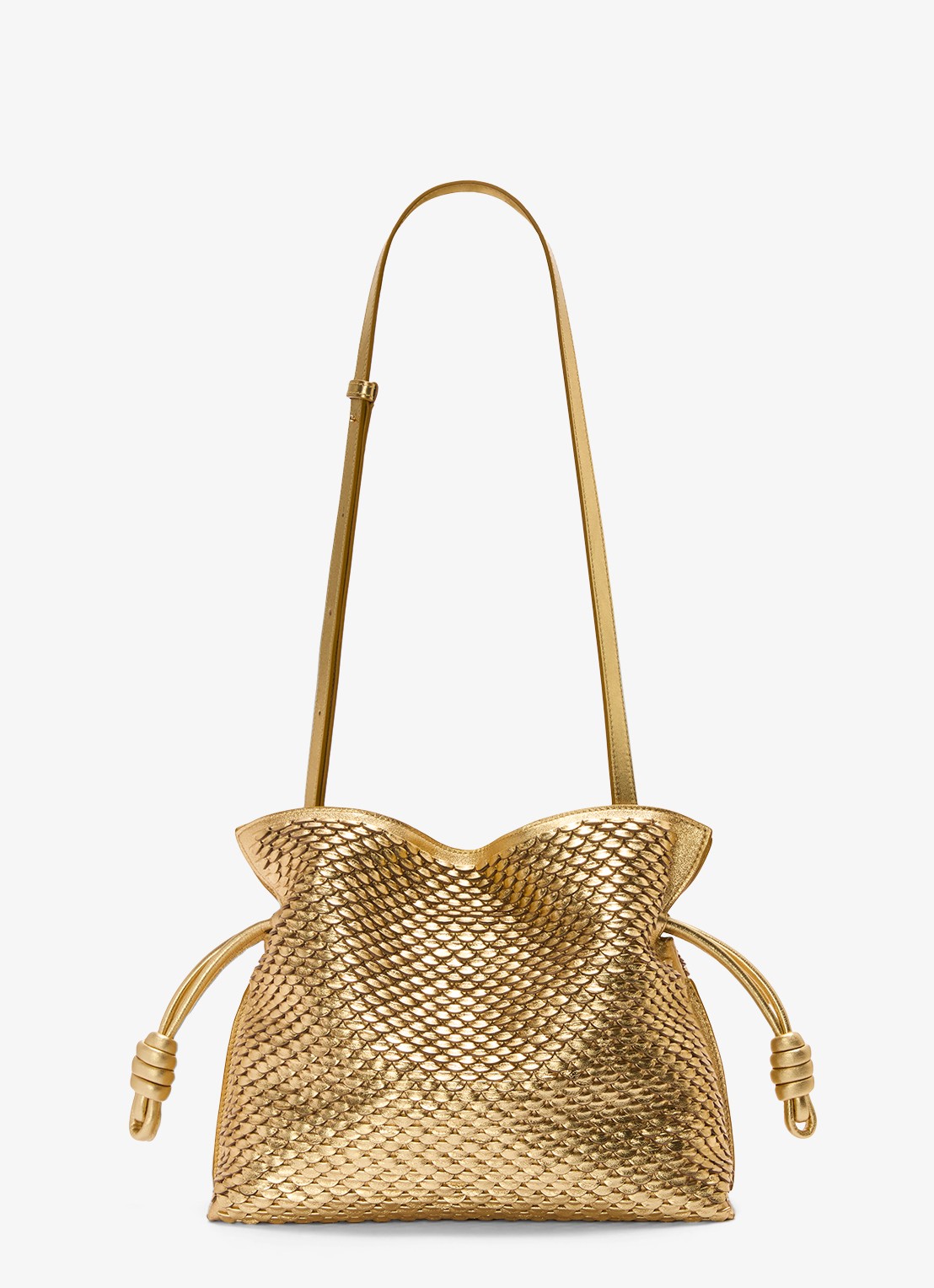 LOEWE Flamenco clutch van leer met metallic finish - detail 4 goud