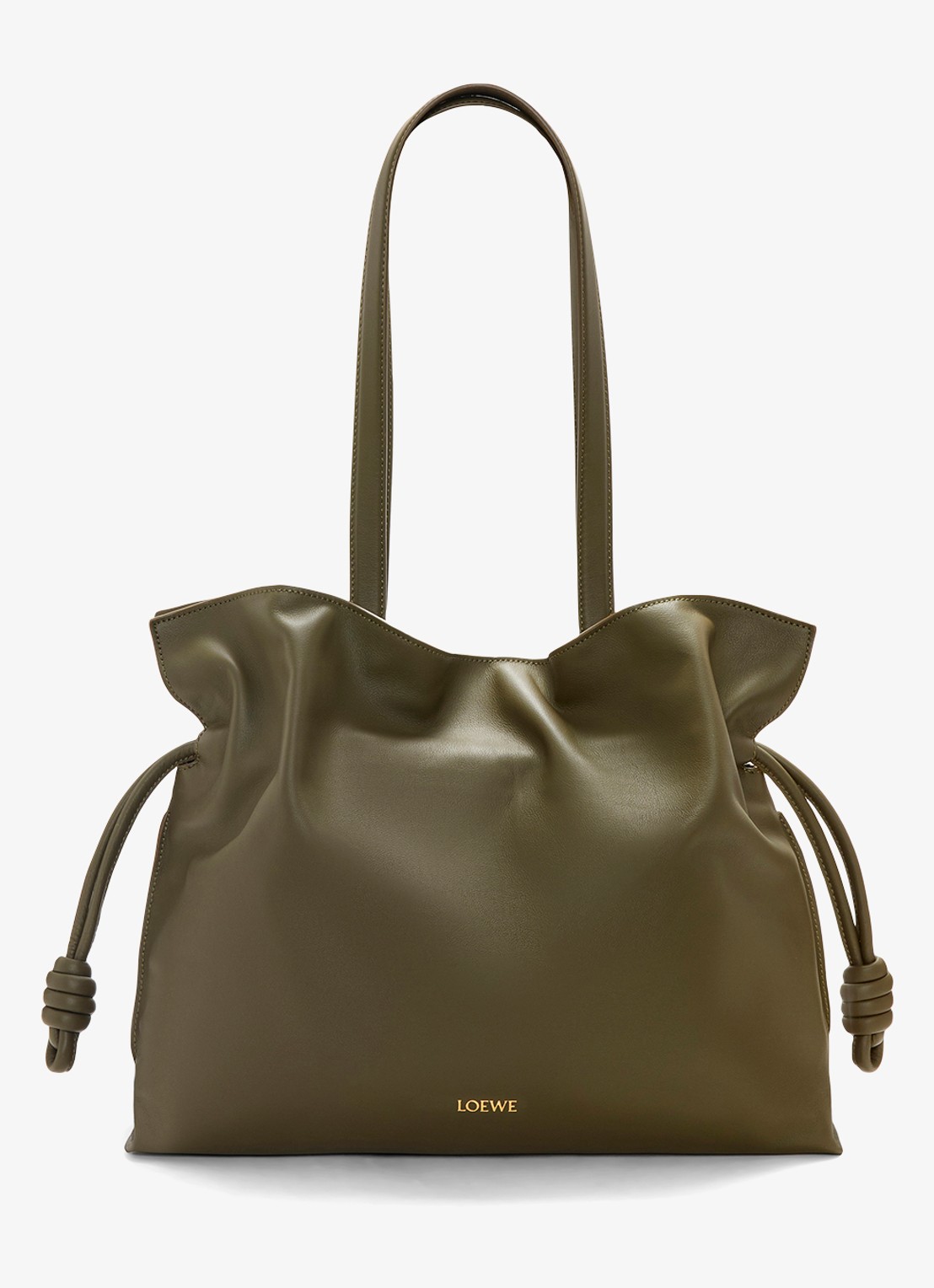 LOEWE Flamenco Large clutch van kalfsleer - detail 2 donkerkhaki