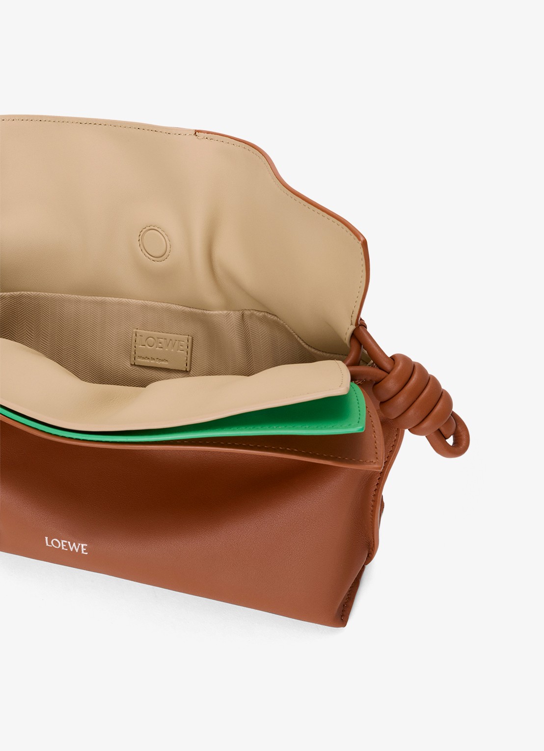 LOEWE Flamenco Layers Medium clutch van kalfsleer - detail 3 bruin