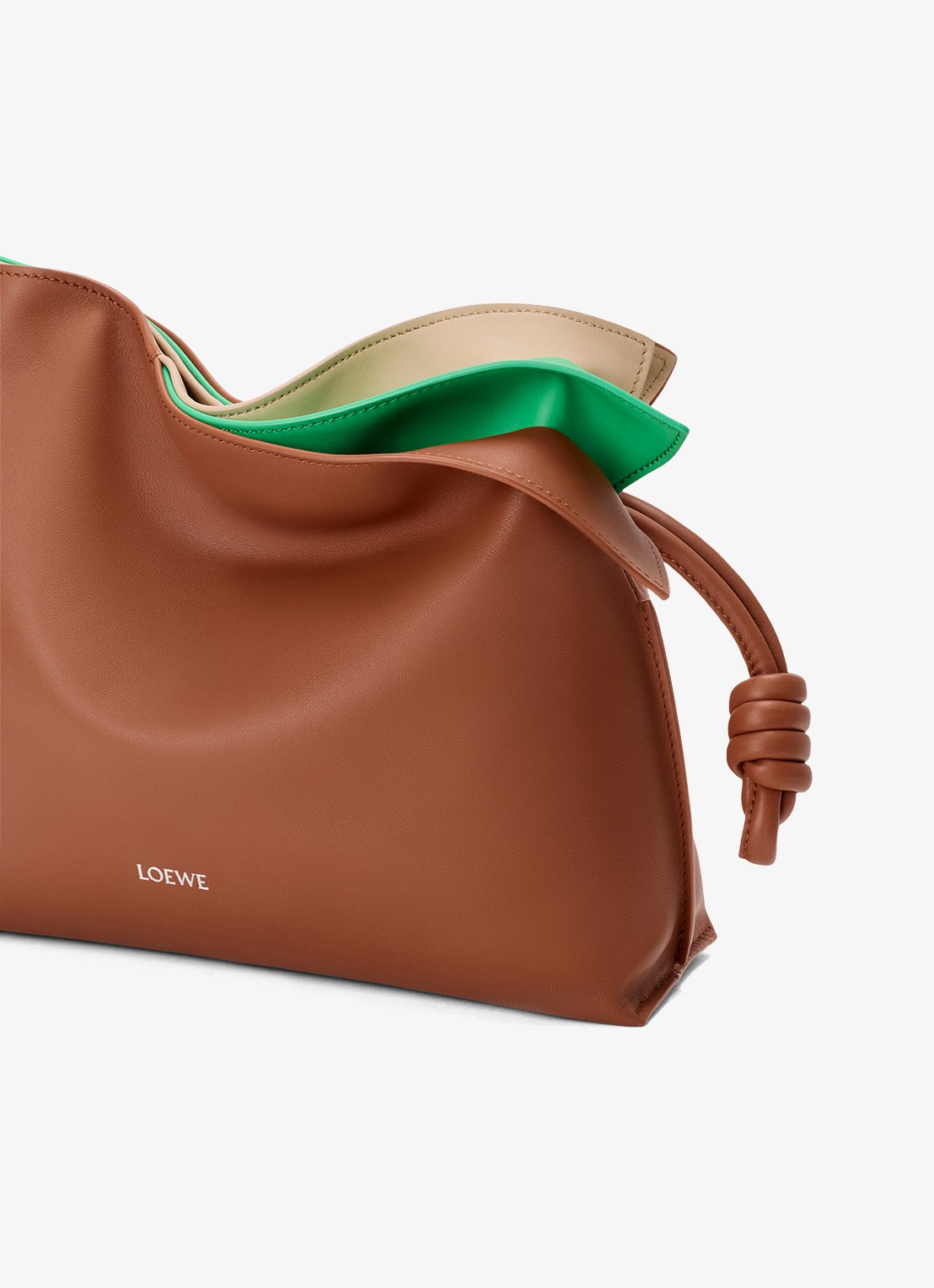 LOEWE Flamenco Layers Medium clutch van kalfsleer - detail 4 bruin
