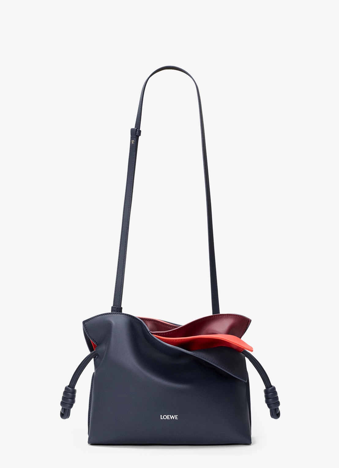 LOEWE Flamenco Layers Mini clutch van kalfsleer - detail 2 donkerblauw