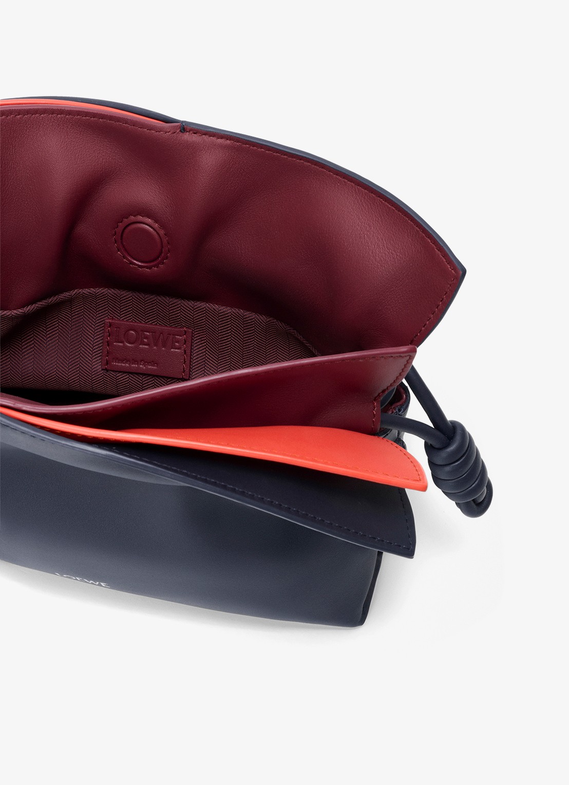 LOEWE Flamenco Layers Mini clutch van kalfsleer - detail 4 donkerblauw