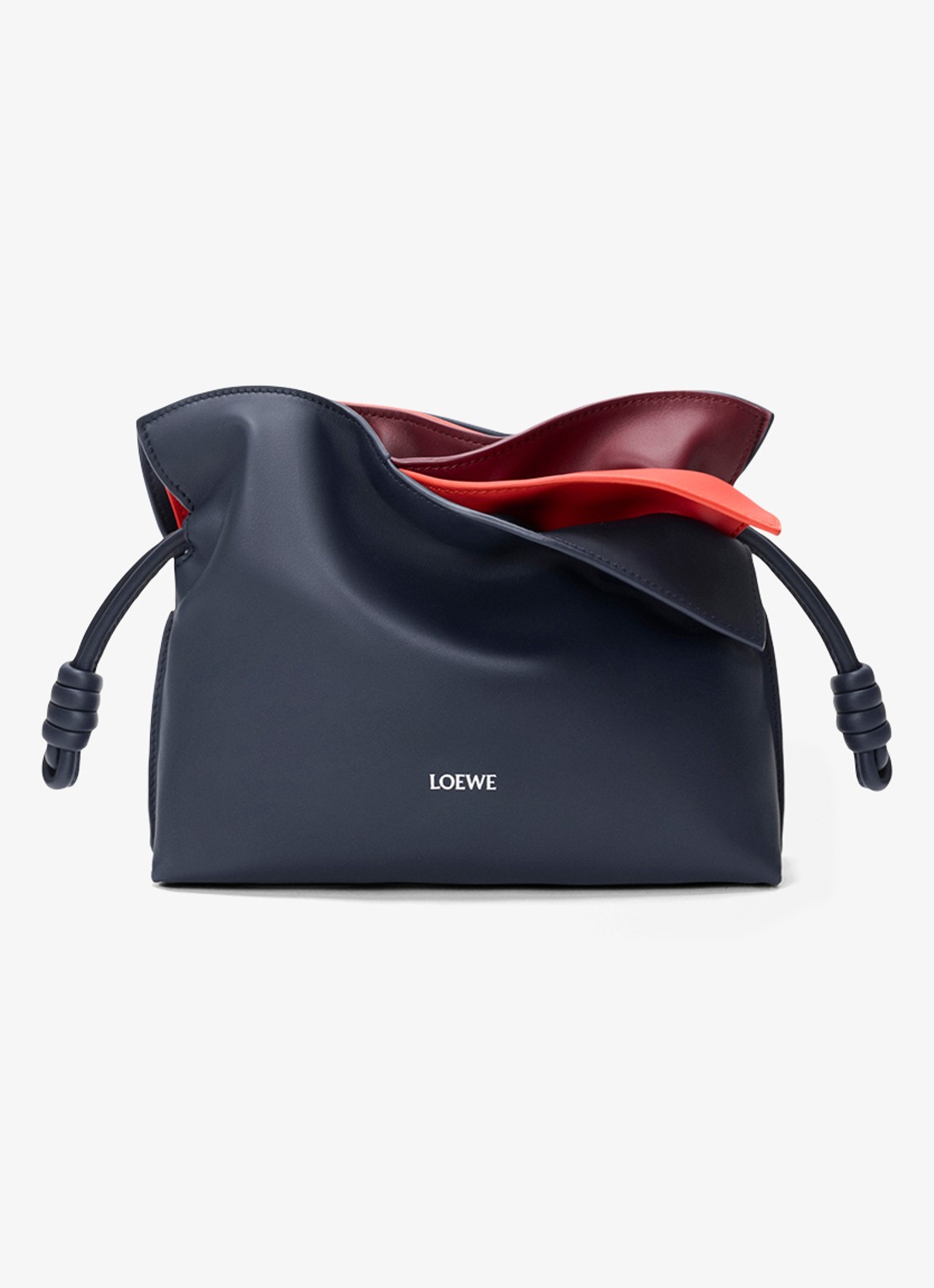 LOEWE Flamenco Layers Mini clutch van kalfsleer - voorkant 7 donkerblauw