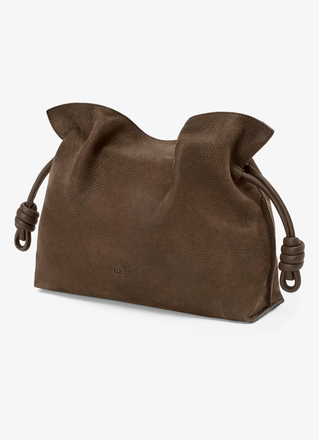 LOEWE Flamenco Medium clutch van kalfsleer - detail 4 bruin