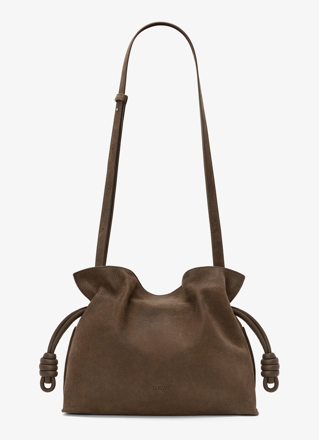 LOEWE Flamenco Medium clutch van kalfsleer - detail 6 bruin