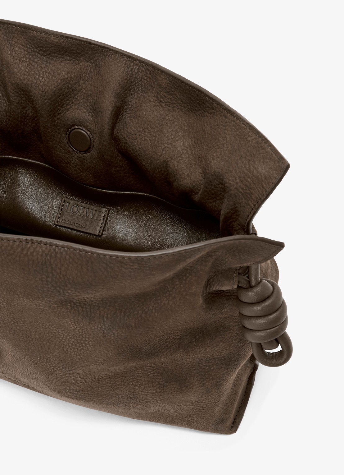 LOEWE Flamenco Medium clutch van kalfsleer - detail 7 bruin