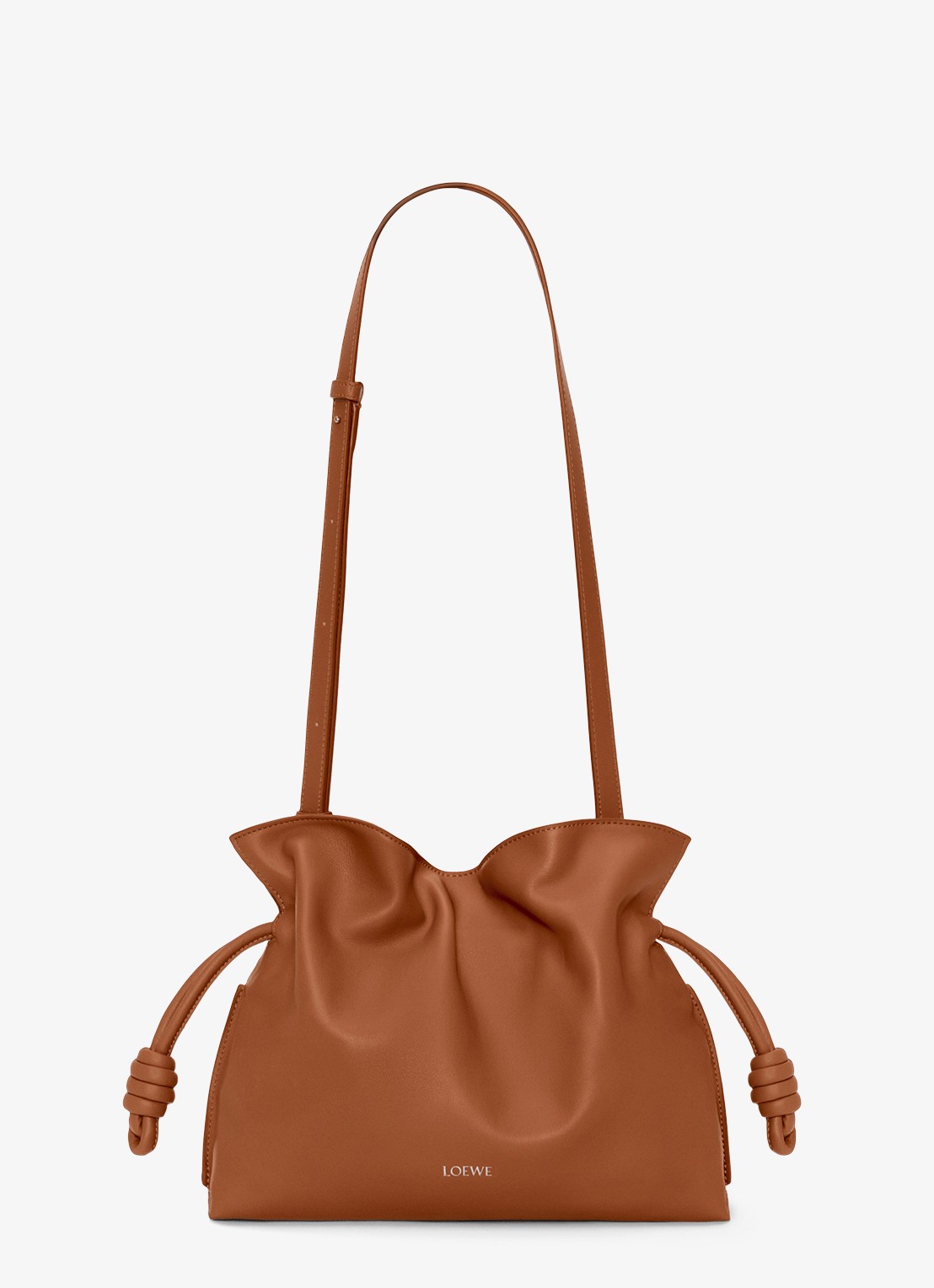 LOEWE Flamenco Medium clutch van kalfsleer - detail 2 bruin