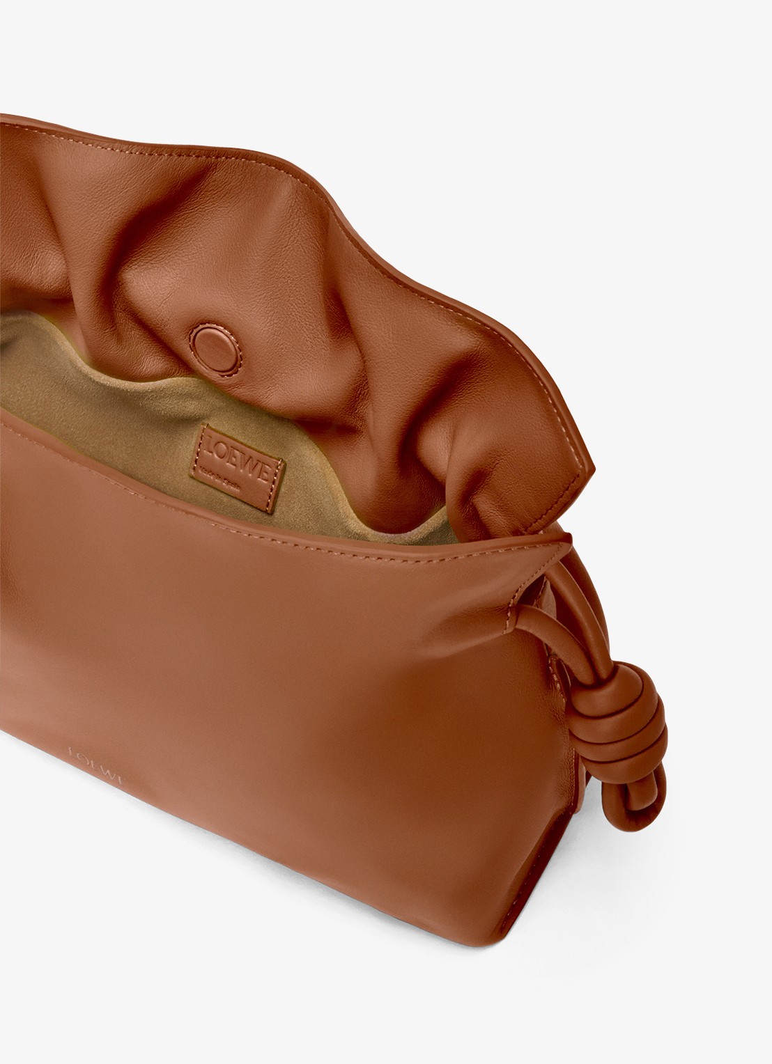 LOEWE Flamenco Medium clutch van kalfsleer - detail 3 bruin