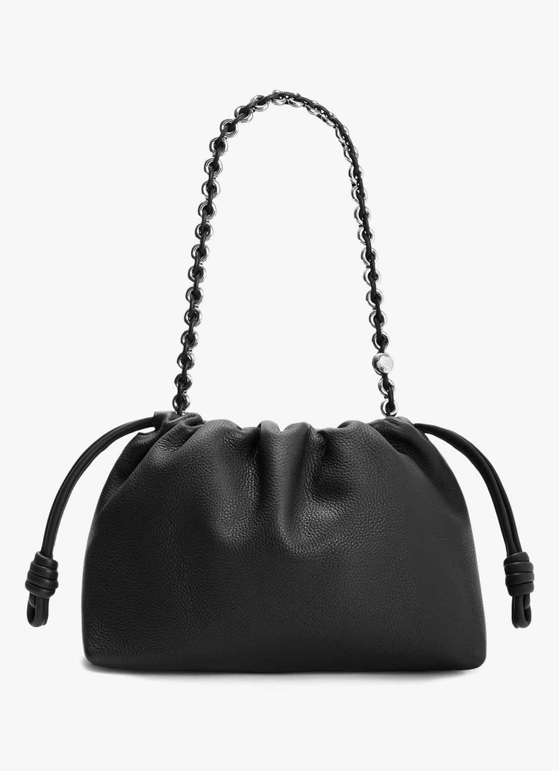 LOEWE Flamenco Medium schoudertas van kalfsleer - achterkant zwart