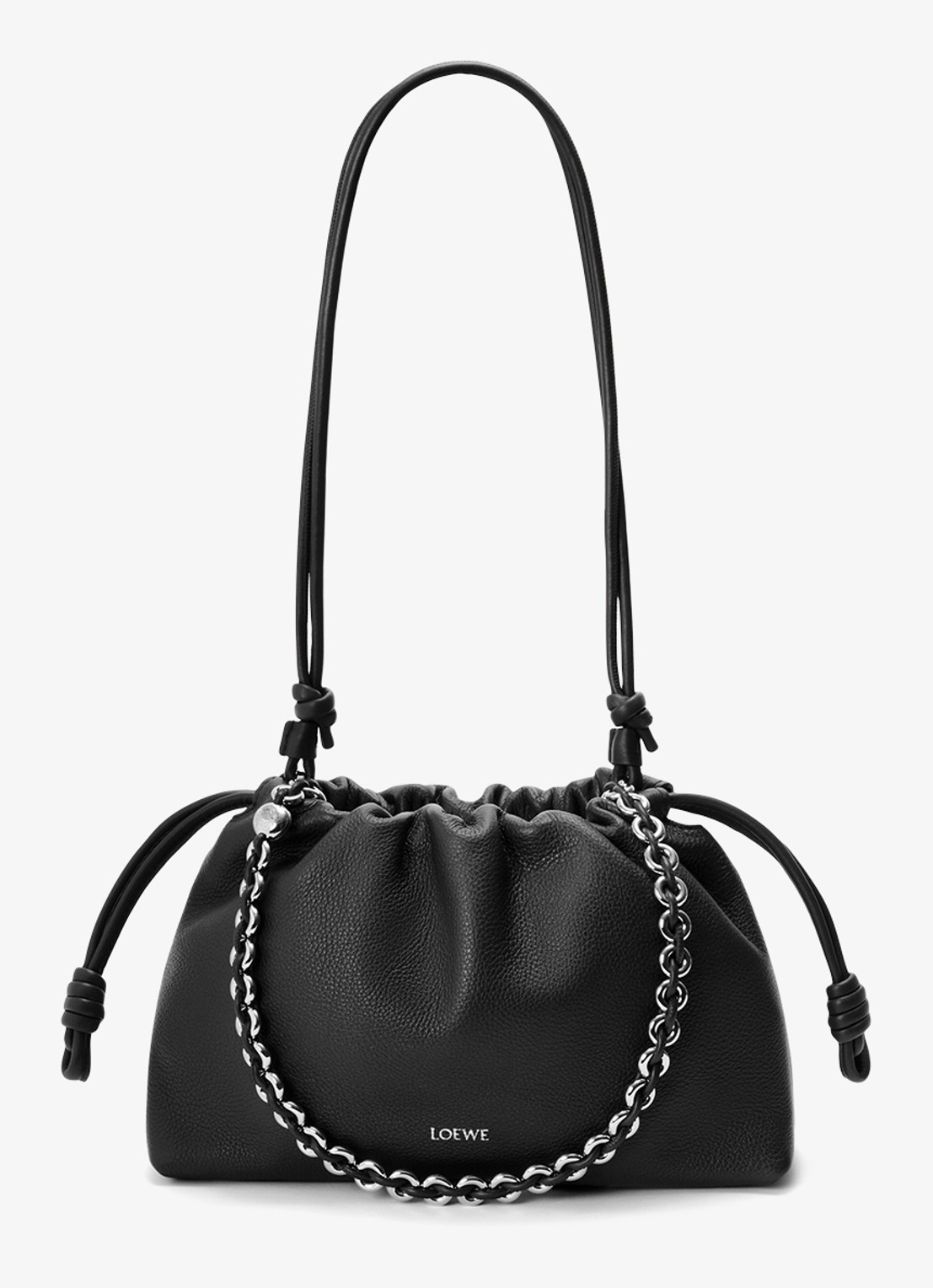 LOEWE Flamenco Medium schoudertas van kalfsleer - detail 5 zwart