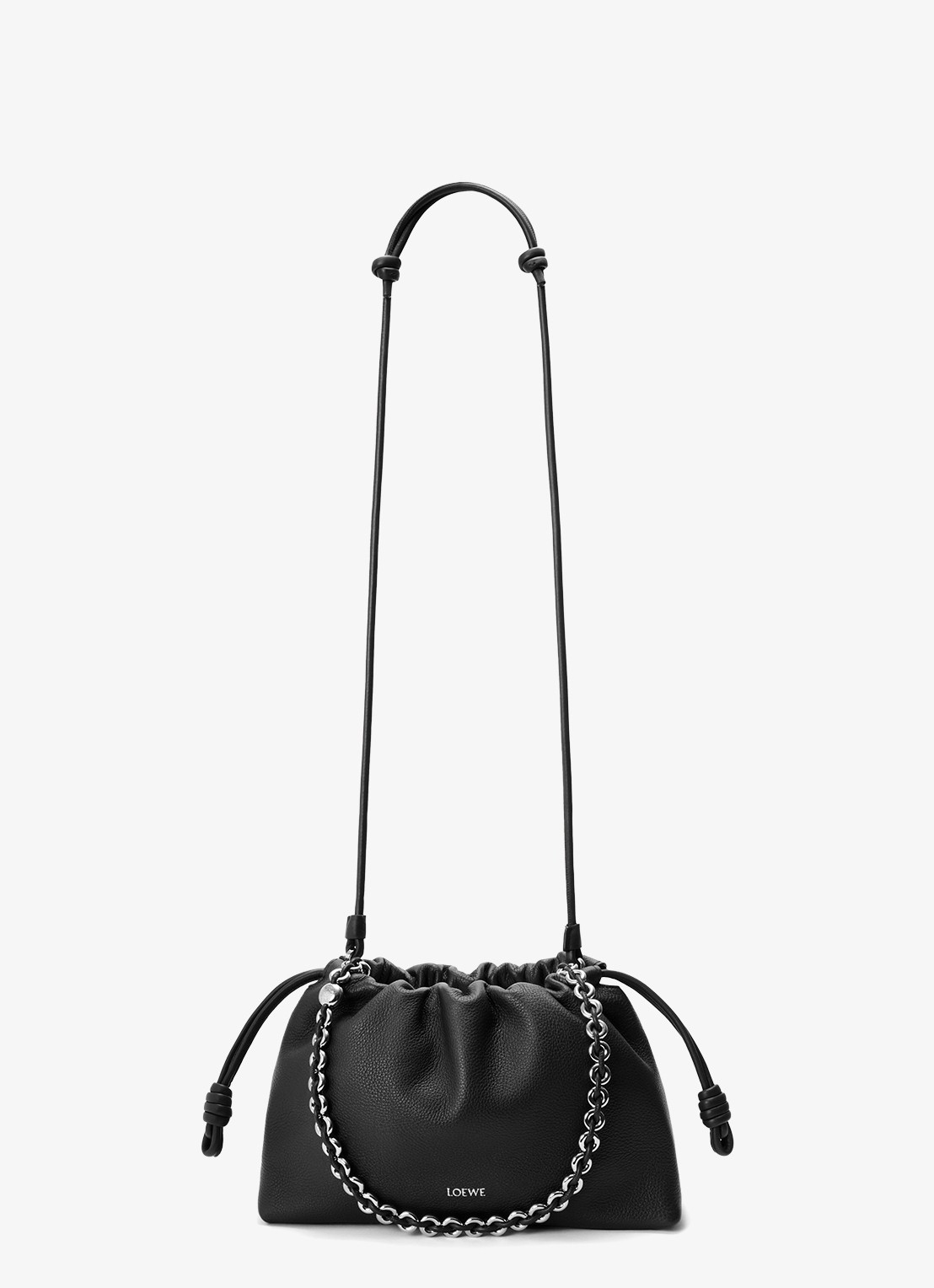 LOEWE Flamenco Medium schoudertas van kalfsleer - detail 6 zwart
