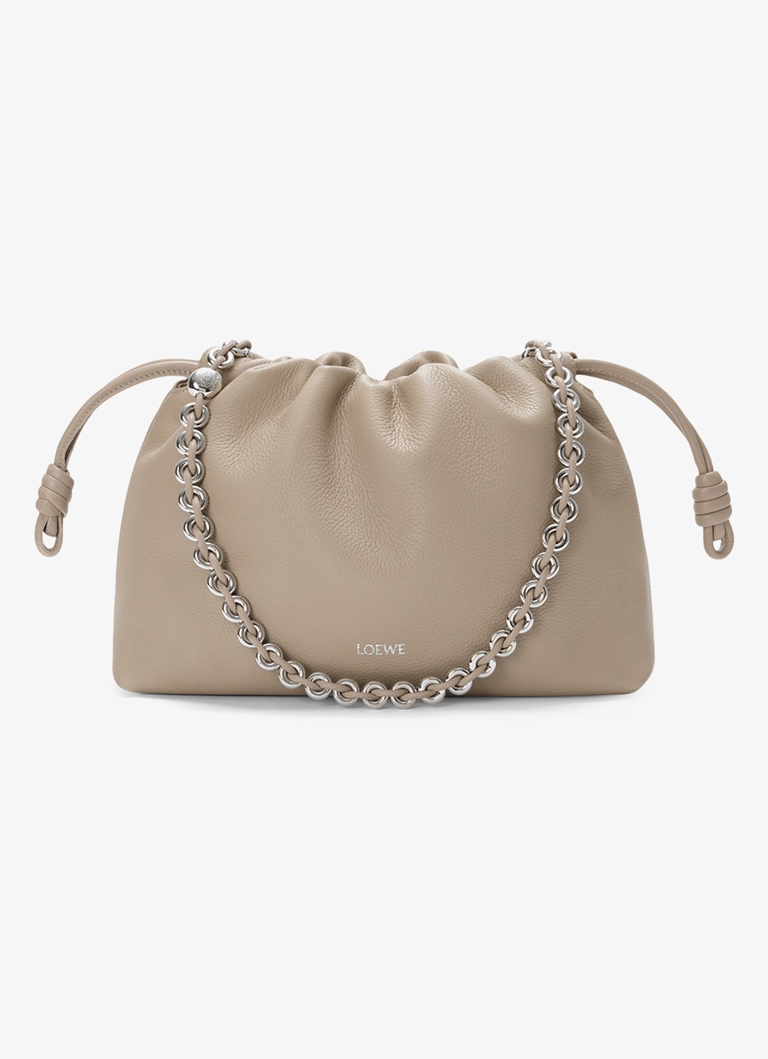 LOEWE Flamenco Medium schoudertas van kalfsleer - voorkant 6 zand