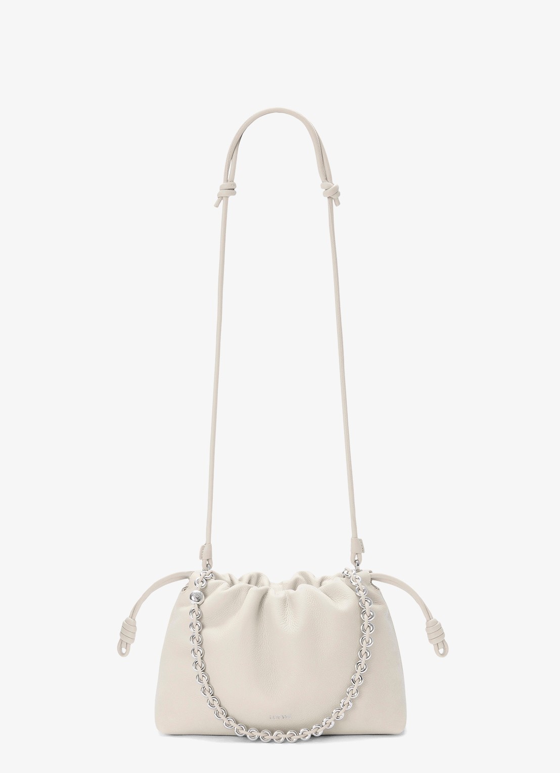 LOEWE Flamenco Medium schoudertas van kalfsleer - detail 6 wit